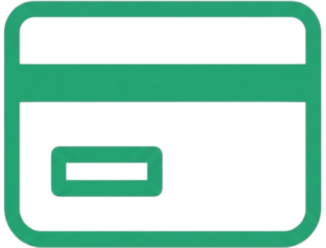 Credit card icon in green