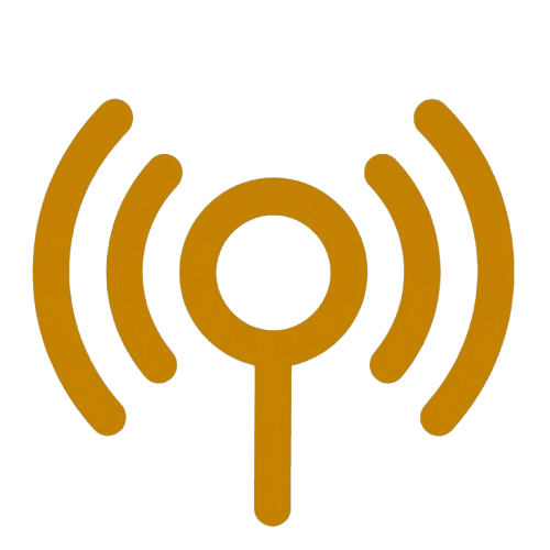 Orange wireless symbol illustration